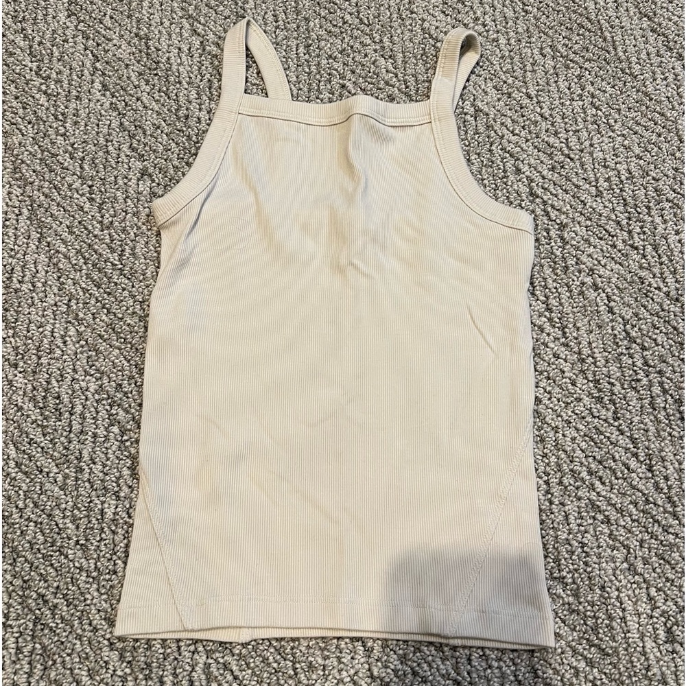lululemon athletica Beige Ribbed Tank Top